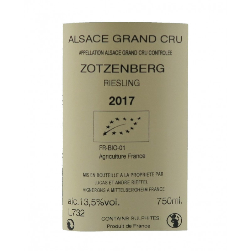 Domaine Rieffel, Riesling Zotzenberg Grand Cru, 2017