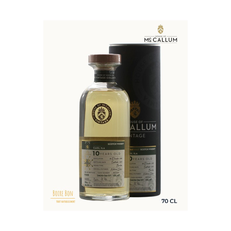 House of McCallum, Caol Ila 10 ans Bourbon 2009, 46,5%, Ecosse