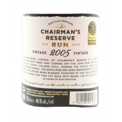 Chairman's Reserve, Millesime 2005, 46%, 70cl, Rhum