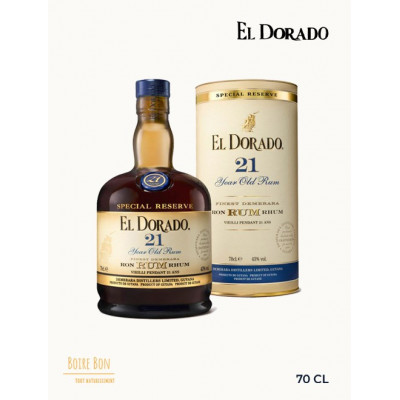 El Dorado, Rhum vieux 21 ans, 43%, 70cl