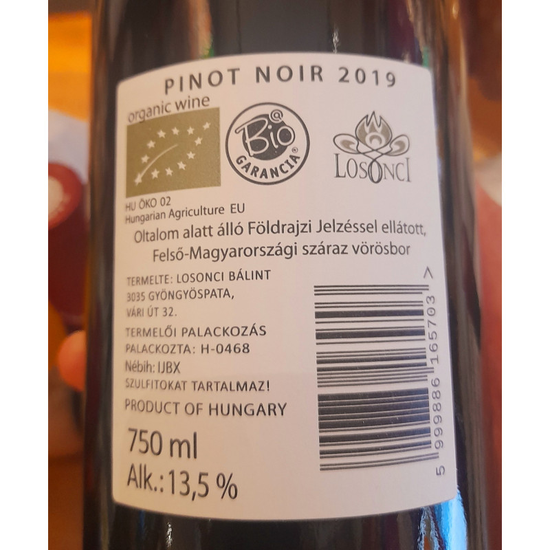 Losonci - Pinot Noir - 2019 - Rouge - 13.5% - 75CL - Hongrie