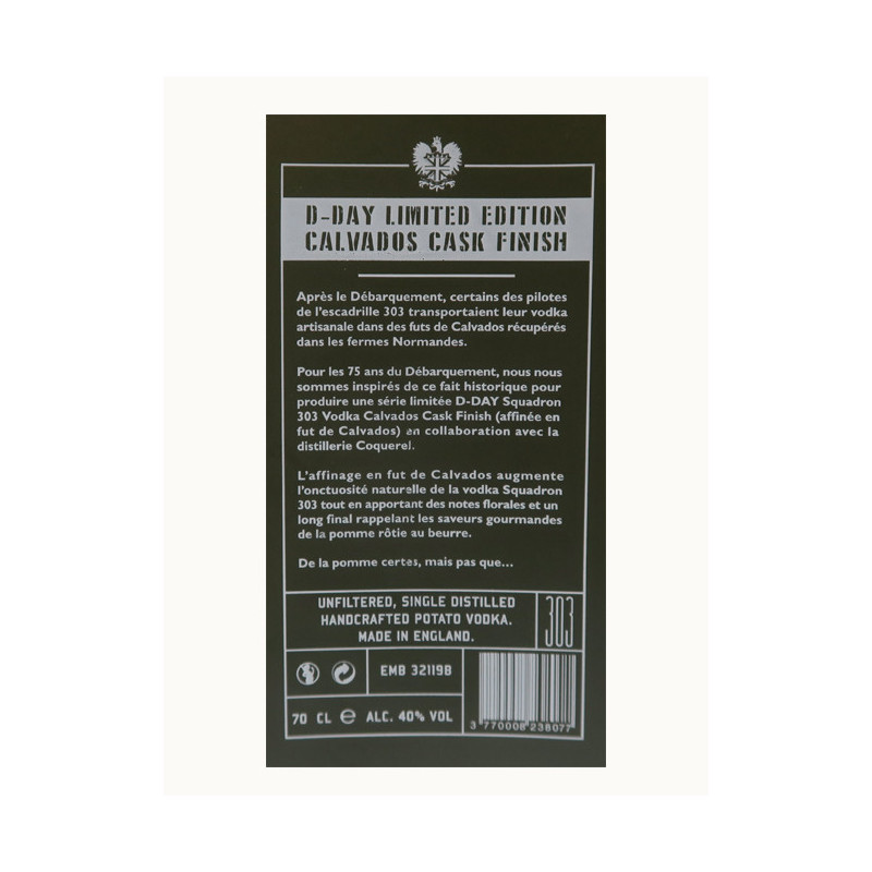 Squadron 303, D-Day, Calvados Cask Finish Vodka