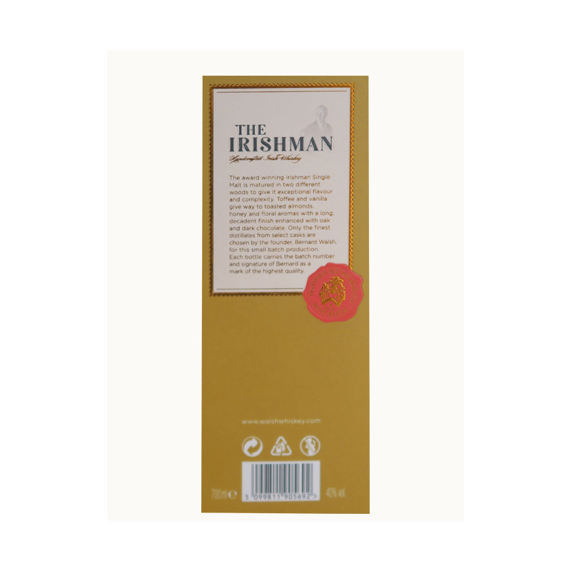The Irishman Single malt 70cl 40% - Whisky irlandais