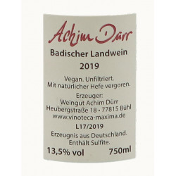 Achim Durr Weibburgunder vom muschelkalk blanc 2019 75cl