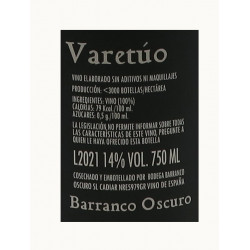Varetuo Tempramillo rouge 2021 14% 75cl Espagne