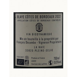 Château La Haie - Blaye côtes de bordeaux Rouge 75cl